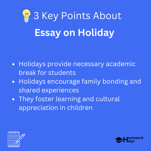 Essay on Holiday for Students and Children