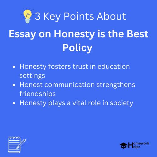 Essay on Honesty is the Best Policy for Students and Children