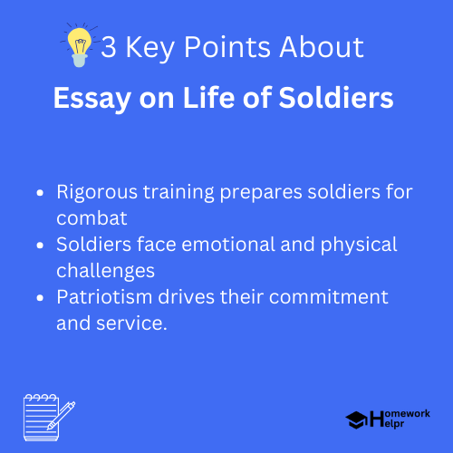 Essay on Life of Soldiers for Students and Children