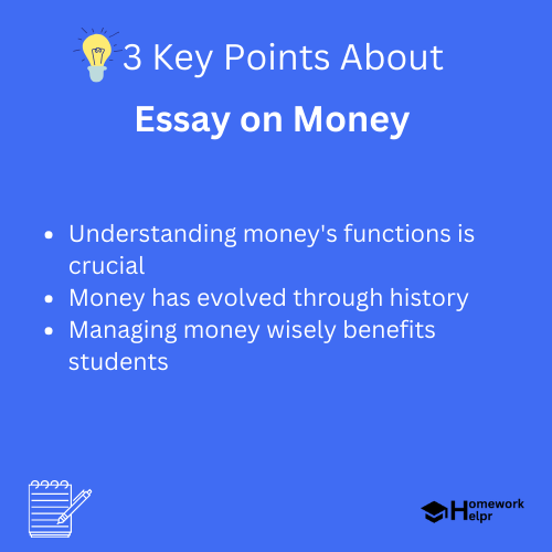 Essay on Money for Students and Children