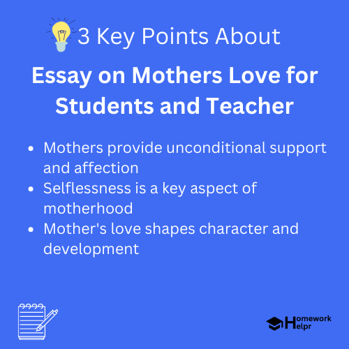 Essay on Mothers Love for Students and Teacher