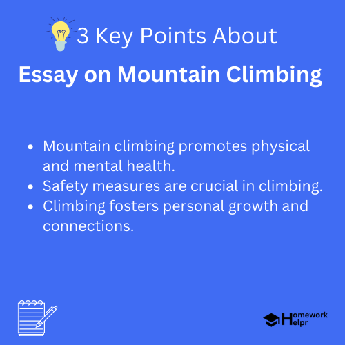 Essay on Mountain Climbing for Students and Children