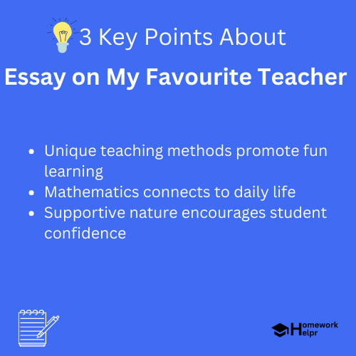 Essay on My Favourite Teacher for Students and Children