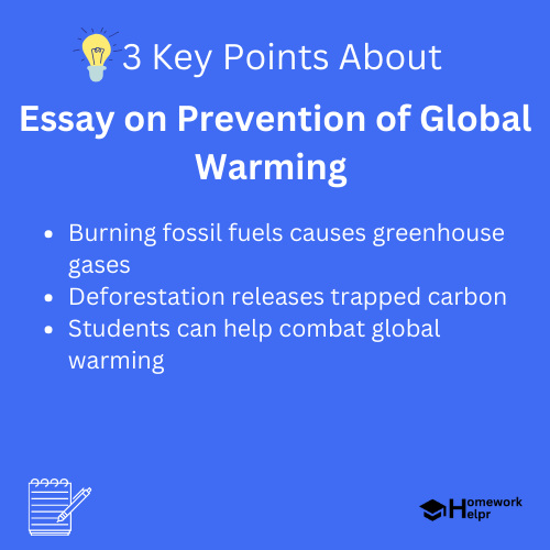 Essay on Prevention of Global Warming for Students and Children