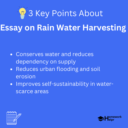 Essay on Rain Water Harvesting for Students and Children