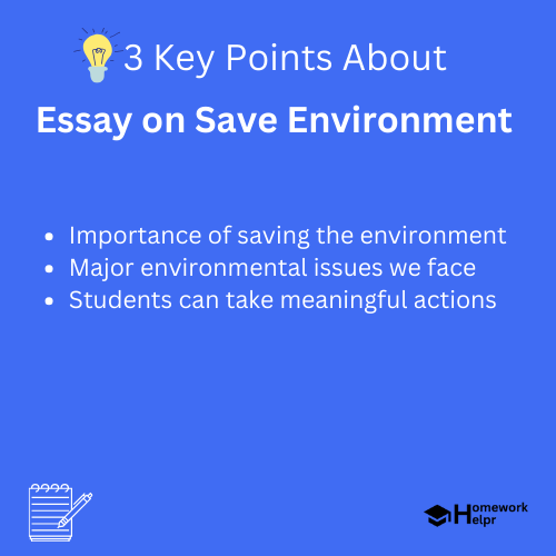 Essay on Save Environment for Students and Children