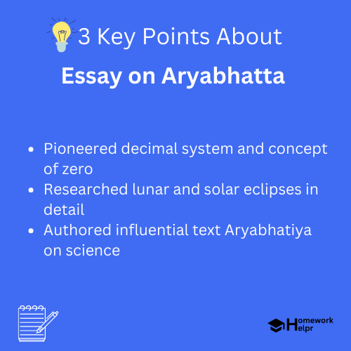 Essay on Aryabhatta for Students and Children