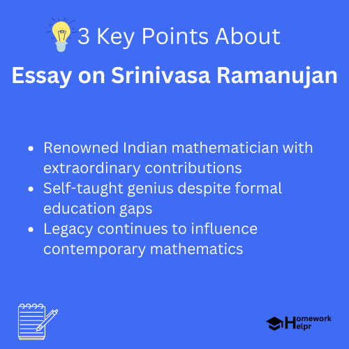 Essay on Srinivasa Ramanujan