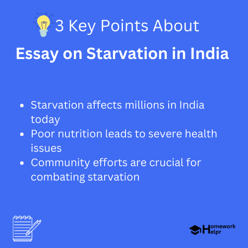 Essay on Starvation in India for Students and Children