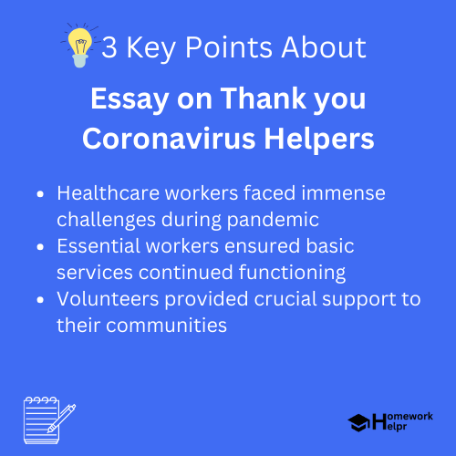 Essay on Thank you Coronavirus Helpers