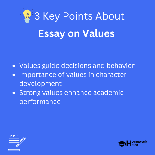 Essay on Values for Students and Children