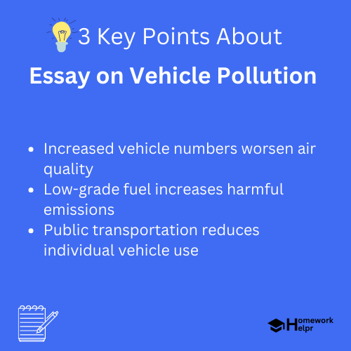 Essay on Vehicle Pollution for Students and Children