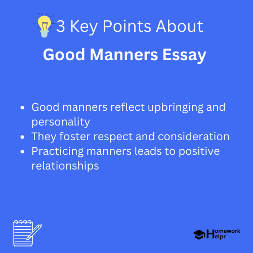 Good Manners Essay for Students and Children