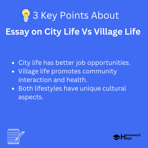 Essay on City Life Vs Village Life for Students and Children