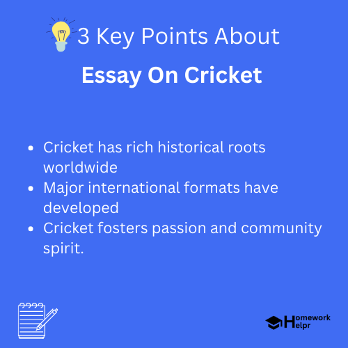 Essay On Cricket for Students and Children