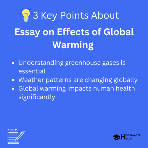 Essay on Effects of Global Warming for Students and Children