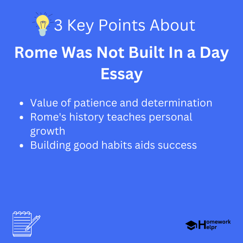 Rome Was Not Built In a Day Essay for Students and Children