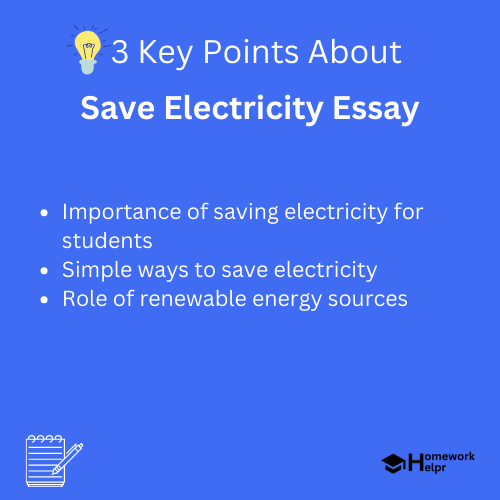 Save Electricity Essay for Students and Children