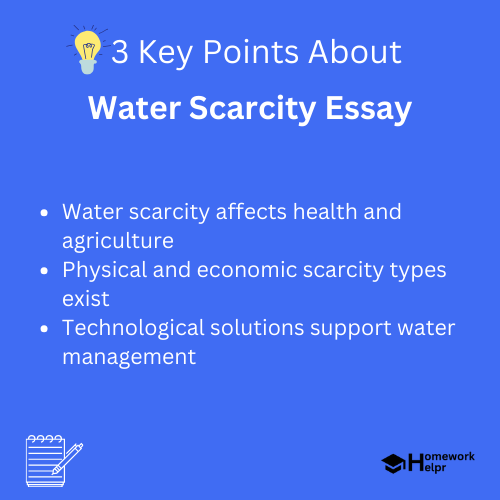 Water Scarcity Essay for Students and Children