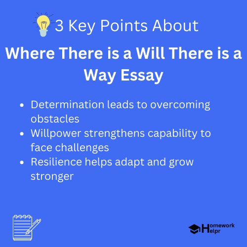 Where There is a Will There is a Way Essay for Students and Children