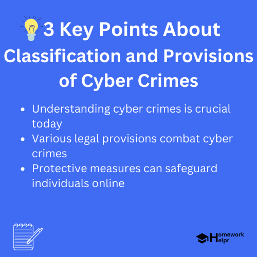 Classification and Provisions of Cyber Crimes