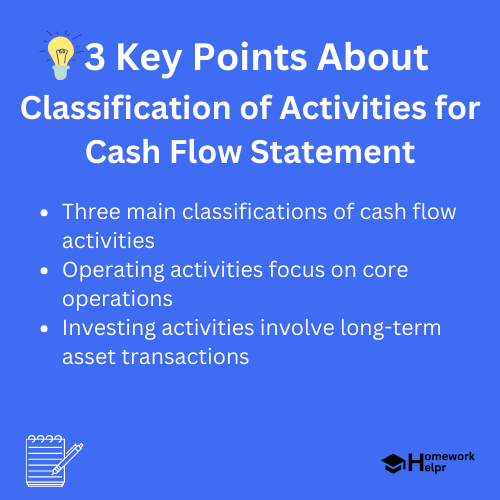 Classification of Activities for Cash Flow Statement