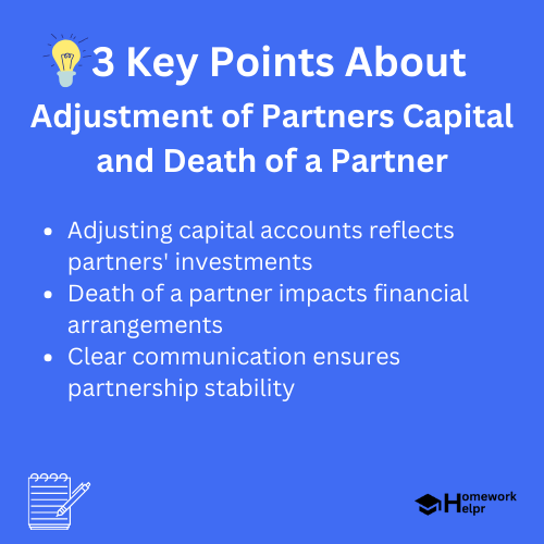 Adjustment of Partners Capital and Death of a Partner