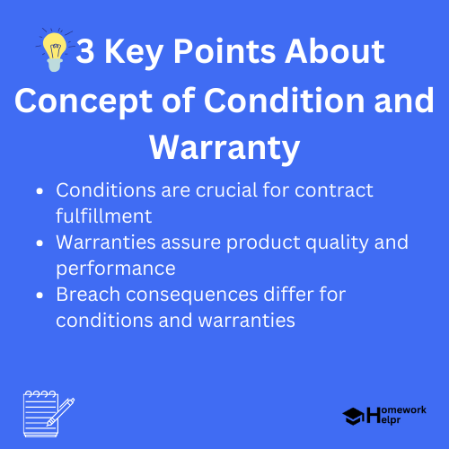 Concept of Condition and Warranty