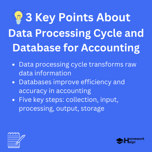 Data Processing Cycle and Database for Accounting