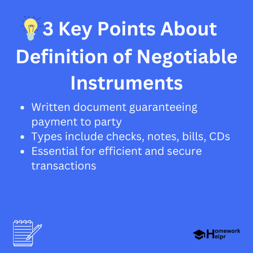 Definition of Negotiable Instruments