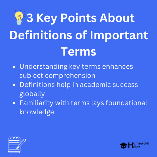 Definitions of Important Terms