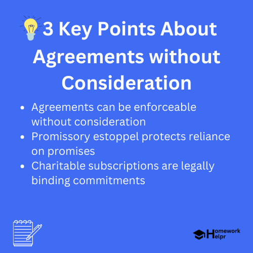 Agreements without Consideration