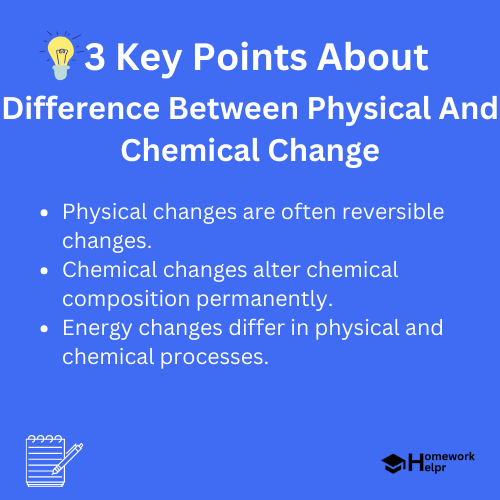 Difference Between Physical And Chemical Change