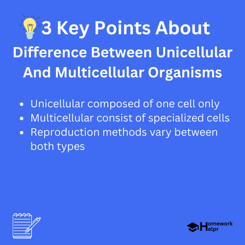 Difference Between Unicellular And Multicellular Organisms