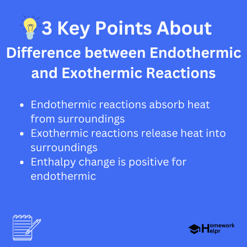 Difference between Endothermic and Exothermic Reactions