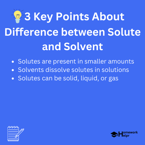 Difference between Solute and Solvent