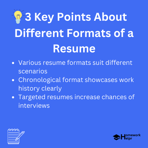 Different Formats of a Resume