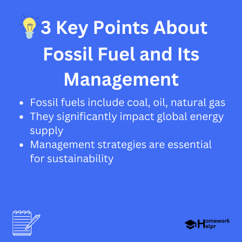 Fossil Fuel and Its Management