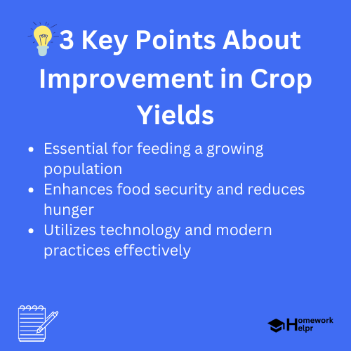 Improvement in Crop Yields