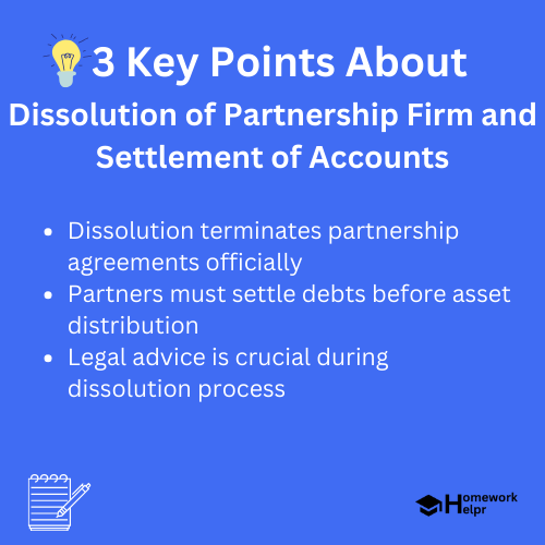 Dissolution of Partnership Firm and Settlement of Accounts