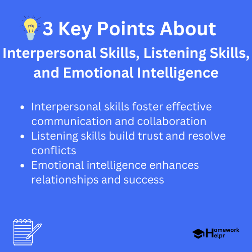 Interpersonal Skills, Listening Skills, and Emotional Intelligence