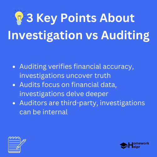 Investigation vs Auditing