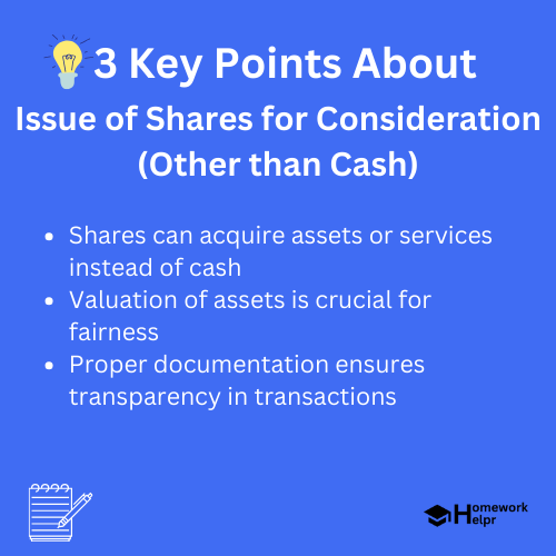 Issue of Shares for Consideration (Other than Cash)