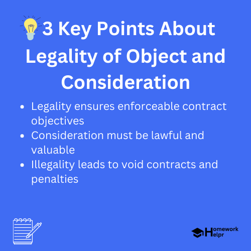 Legality of Object and Consideration