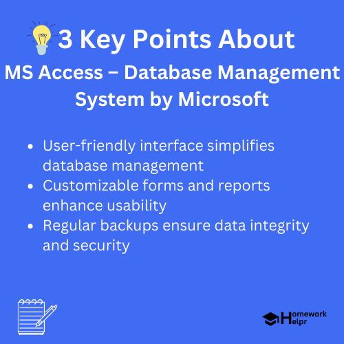 MS Access – Database Management System by Microsoft