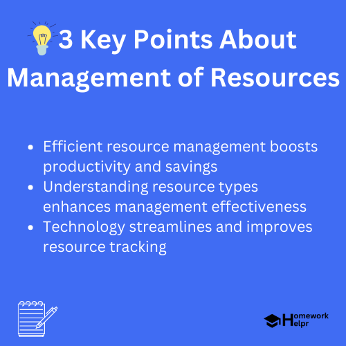 Management of Resources