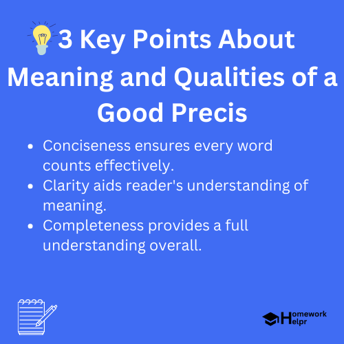 Meaning and Qualities of a Good Precis