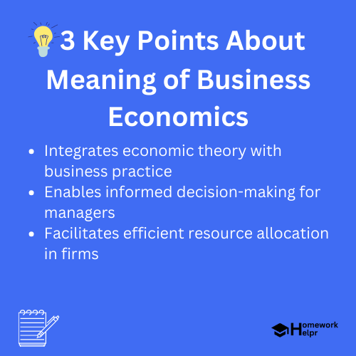 Meaning of Business Economics