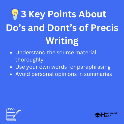 Do’s and Dont’s of Precis Writing