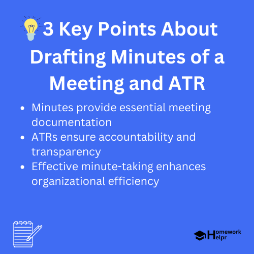 Drafting Minutes of a Meeting and ATR